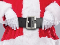 Genuine 75mm Leather Santa Belt - Made in England Belt Buckle