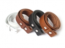 Genuine 38mm Snap-On Leather Belt - Made for Interchangeable Belt Buckles - No Buckle Belt Buckle